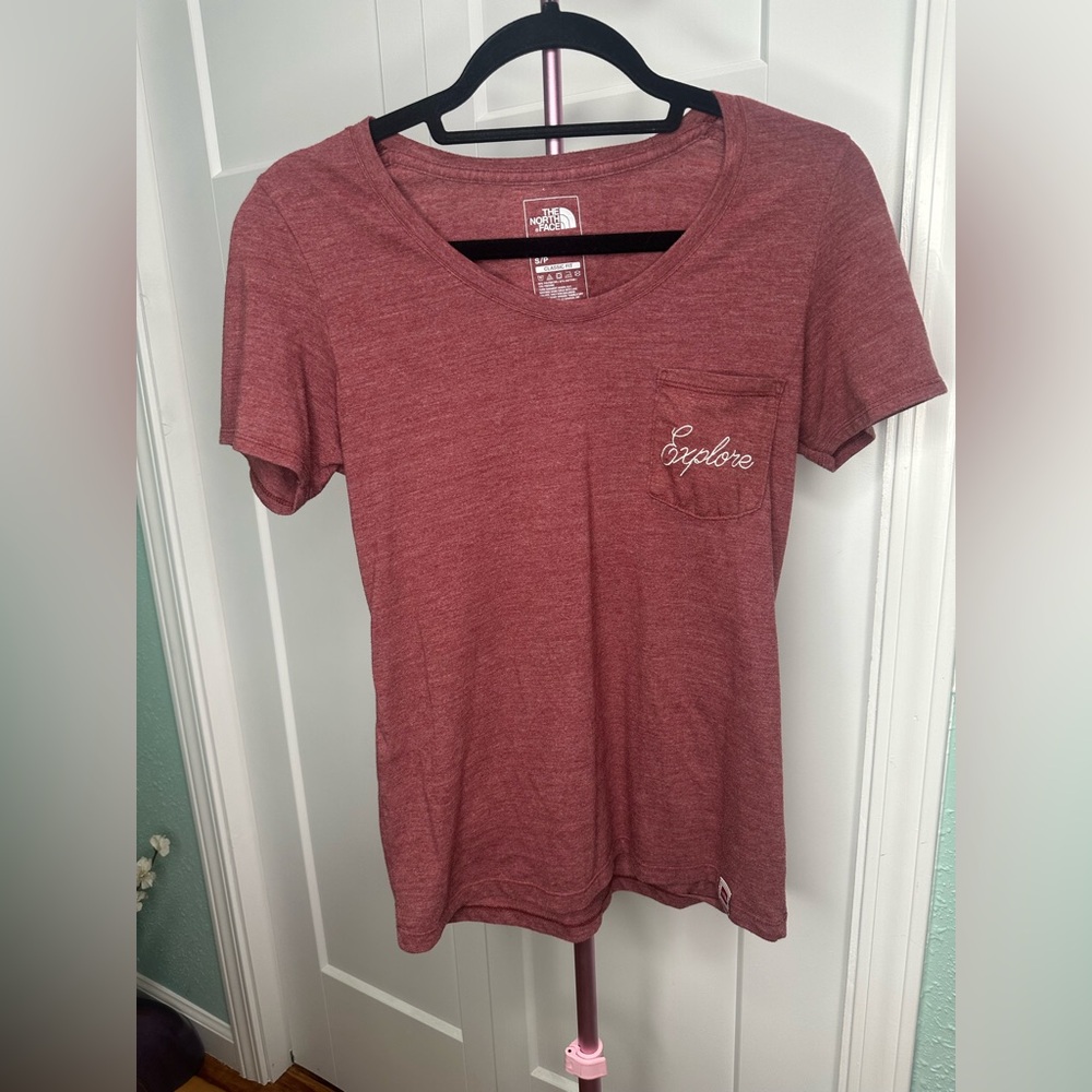 The North face explore logo tshirt pocket tee small womens
